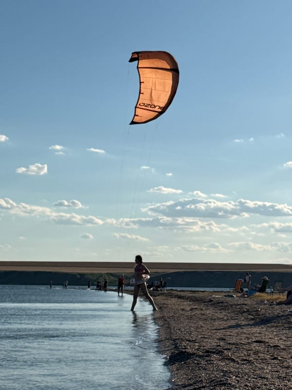 Kitesurfing and beachside downtime at the Kyiv Sea