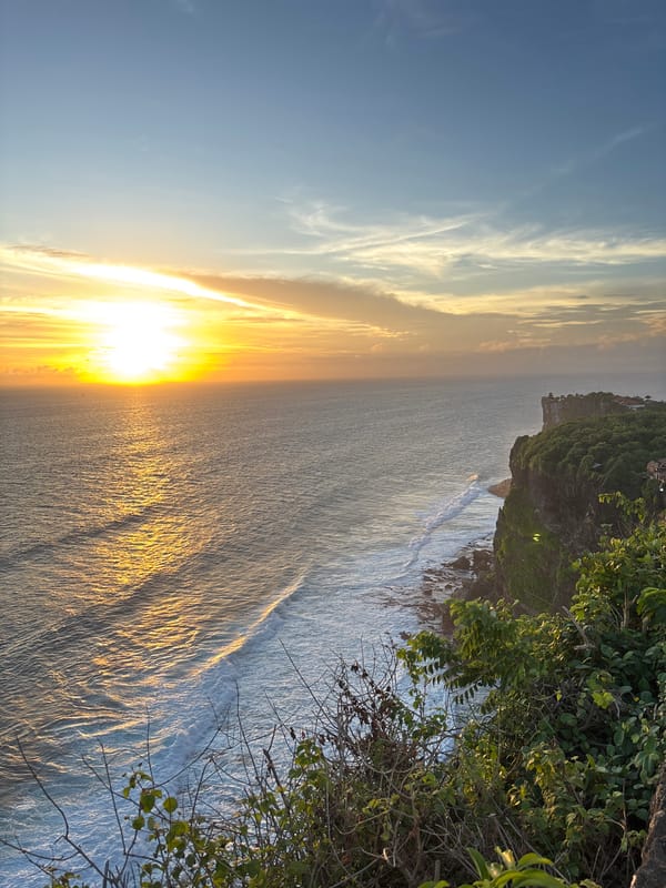 Sunset watchers gather at Kuta Selatan cliffs, Indonesia