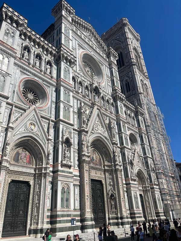 Tourist documents Florence Cathedral and historic center architecture