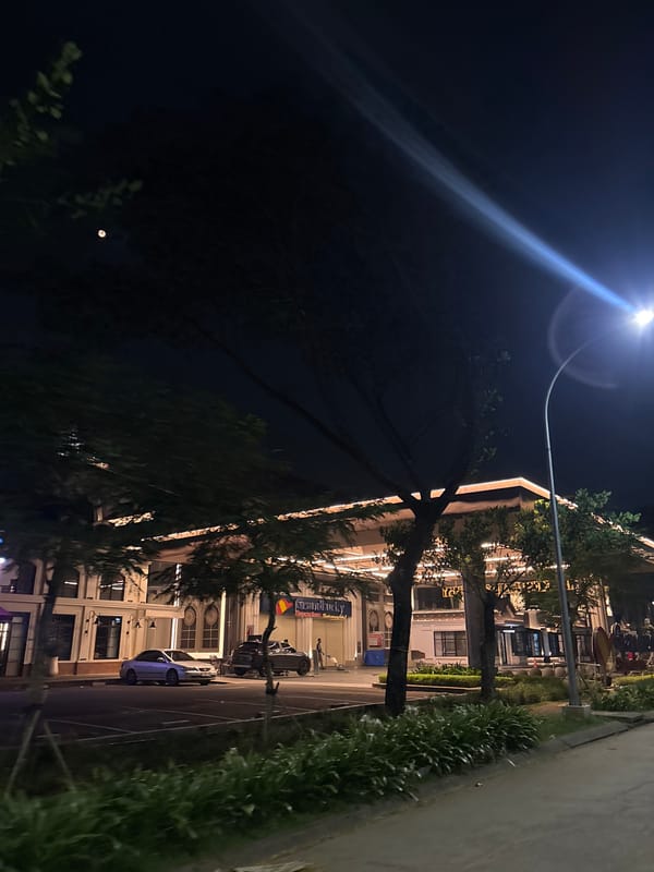 Nighttime urban scenes documented in Tangerang, Indonesia commercial district