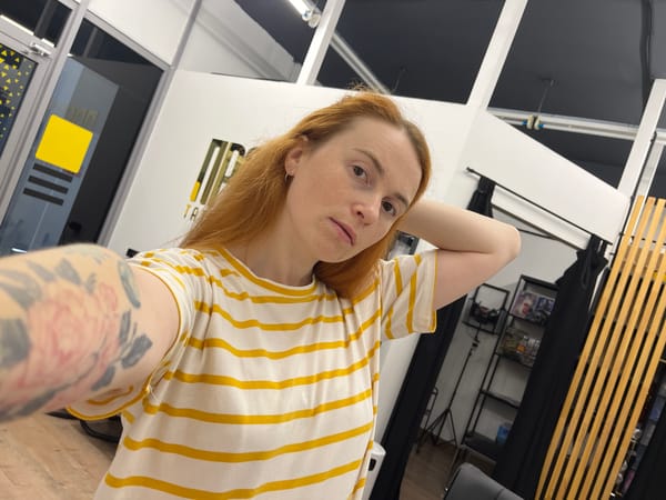 Selfie session inside a Chaikovsky tattoo studio