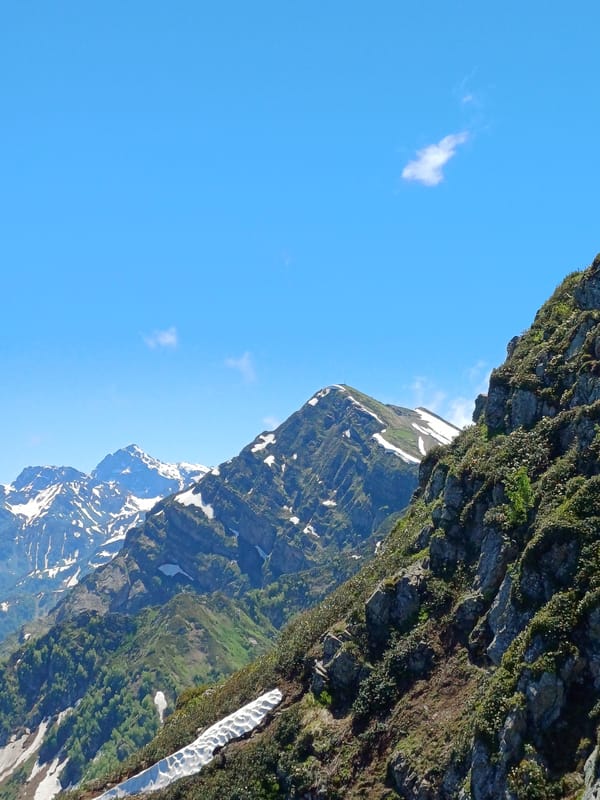 Summer morning at Rosa Khutor's mountain viewpoints