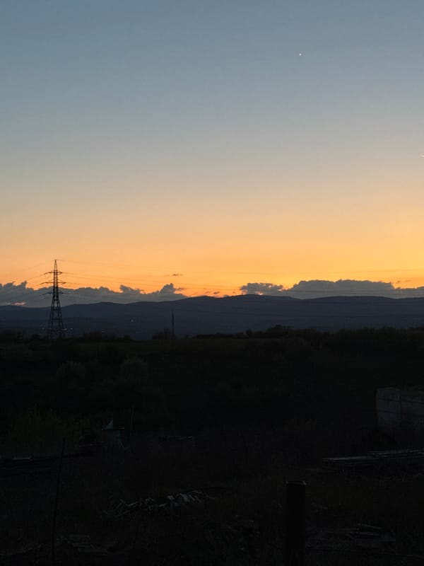 Sunset captured over mountains near Blagoevgrad, Bulgaria