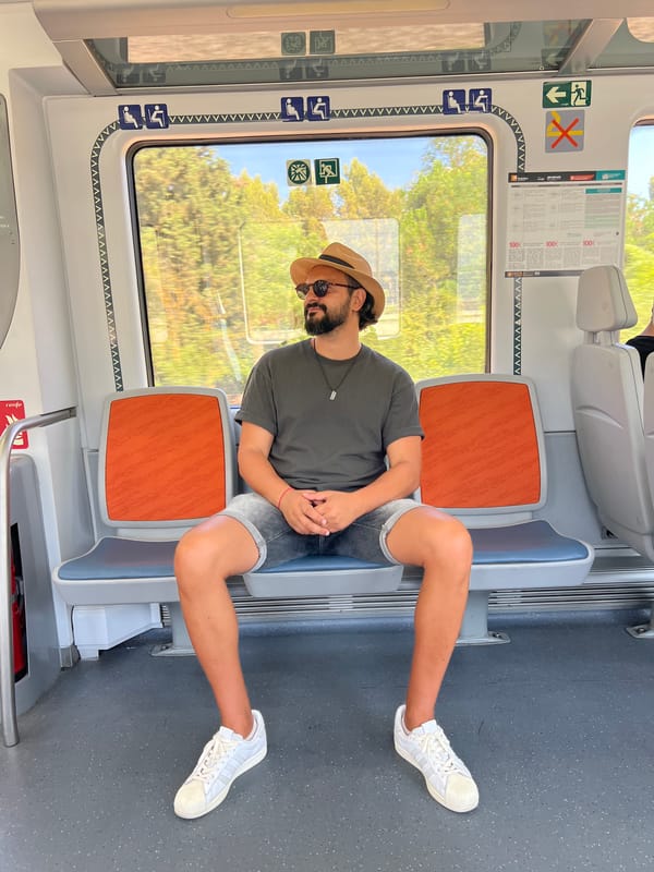 Casual train ride through Granollers on a summer afternoon