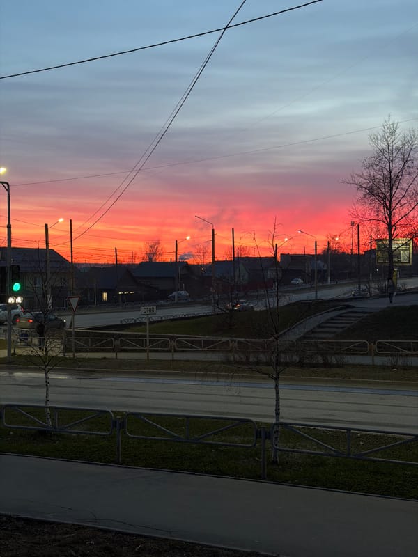 Spectacular sunset lights up Berezniki sky