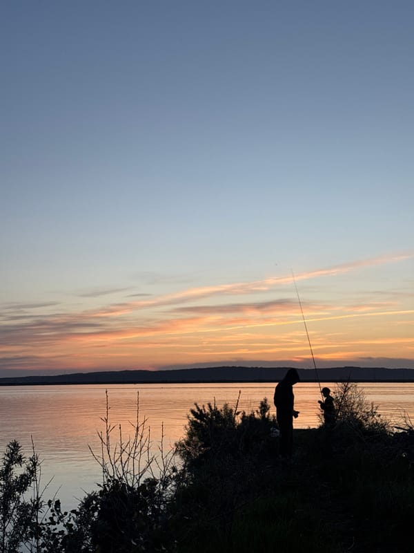 Evening sunset gathering along Kama River in Chaikovsky, Russia