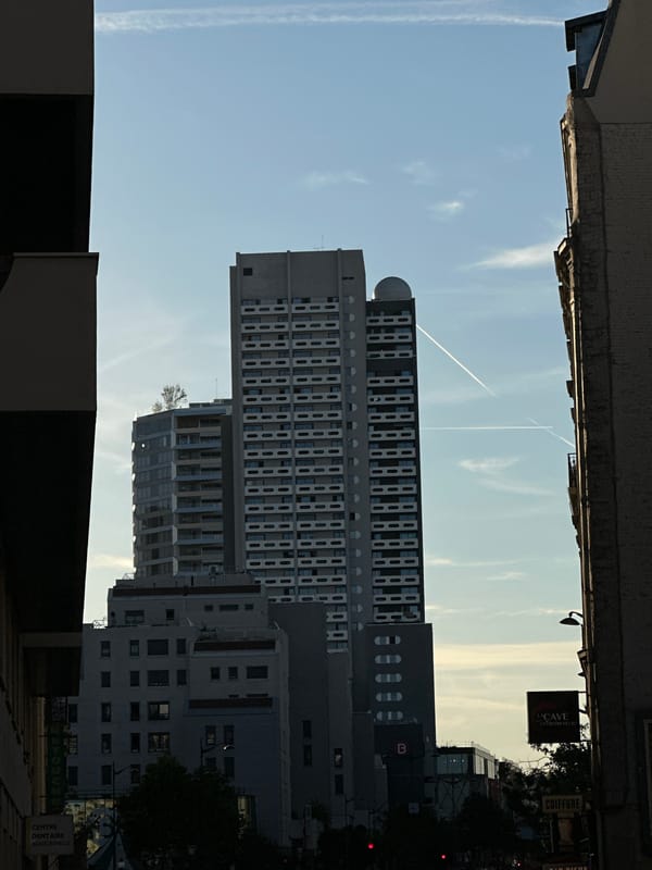 Paris streets and rooftops on a sunny July afternoon