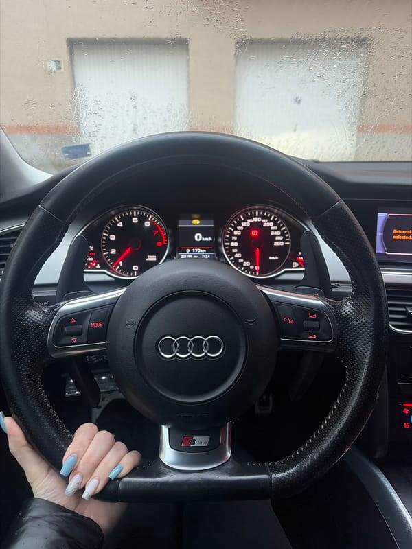 Early morning drive captured in Audi interior in Sofia