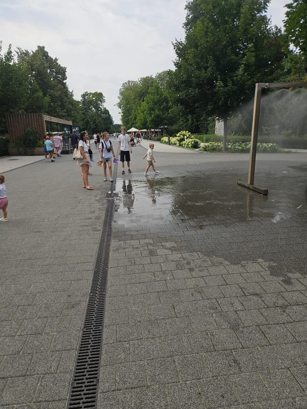Łazienki Park on a cloudy summer afternoon in Warsaw