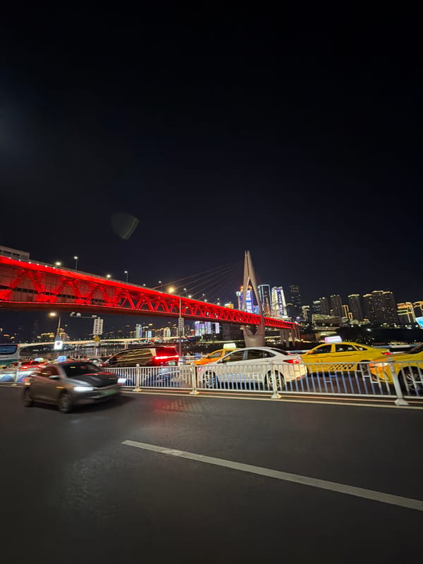 Busy night at Hongya Dong, Chongqing's lit-up riverside district