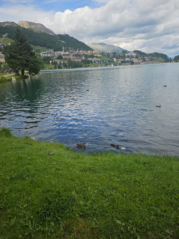 Lakeside stroll around St. Moritz on a July afternoon