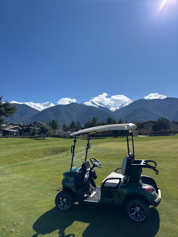 Golf carts with mounted boat spotted on Bulgarian course