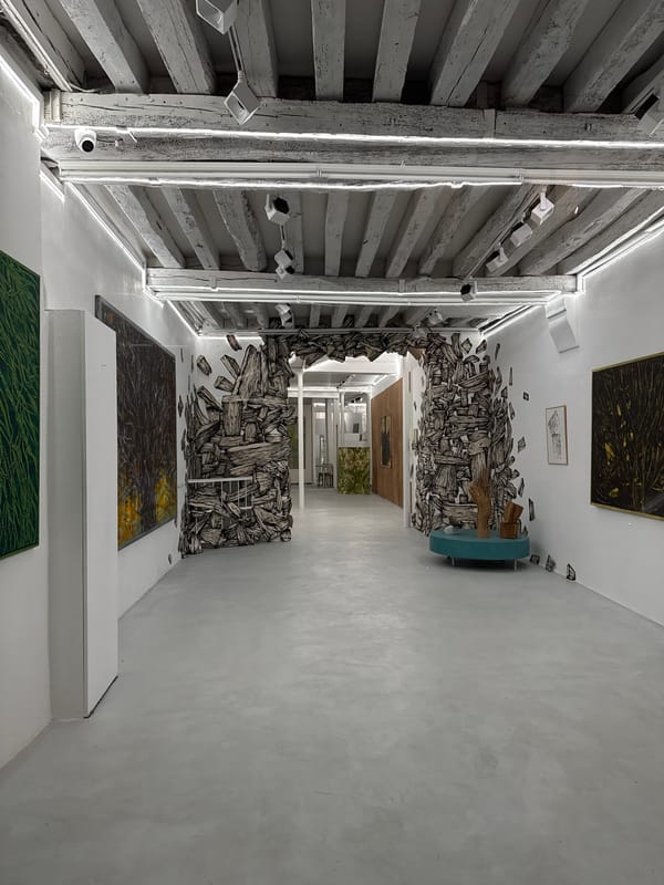 Evening scenes captured at Paris art gallery and Japanese restaurant