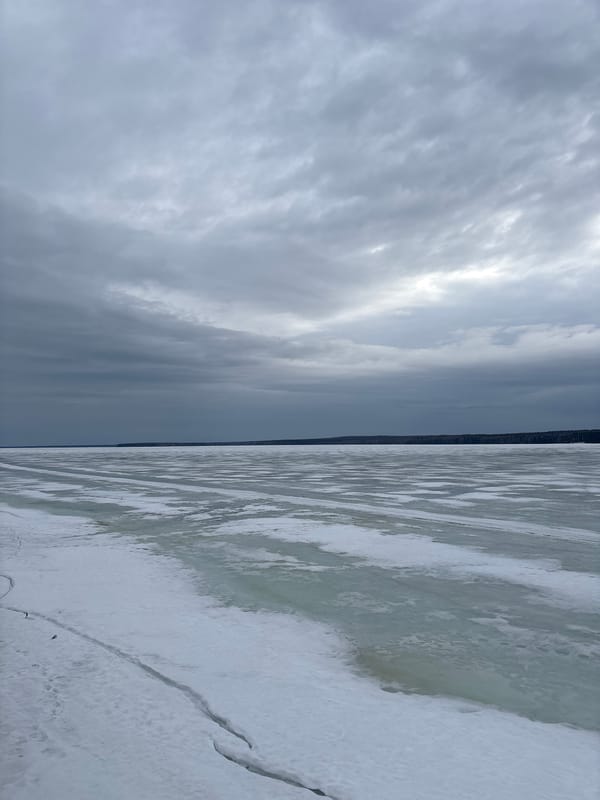 Spring landscape observed near Kama River in Chaikovsky, Russia