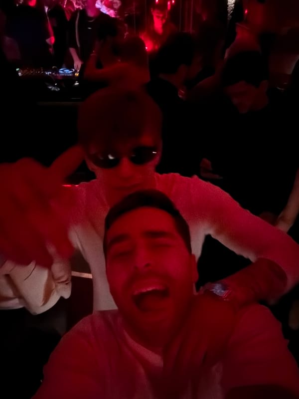 Two people take selfie at Moscow nightclub venue