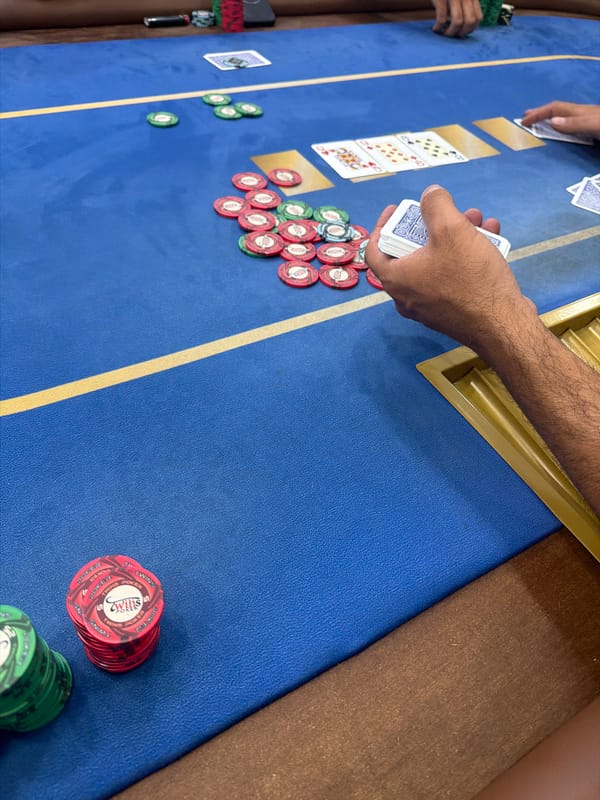 Poker game documented in Larnaca Cyprus evening session