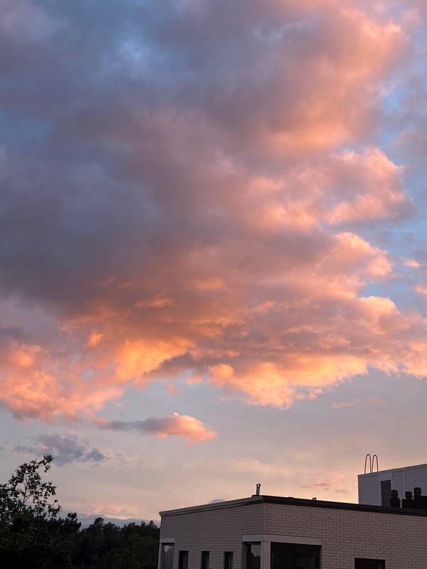 Sunset stroll through a Finnish suburb, scooters and flowering paths
