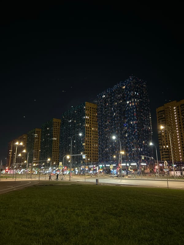 Nighttime scenes documented in Saint Petersburg residential district