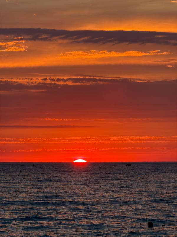 Sunset over the Black Sea, Sochi shoreline