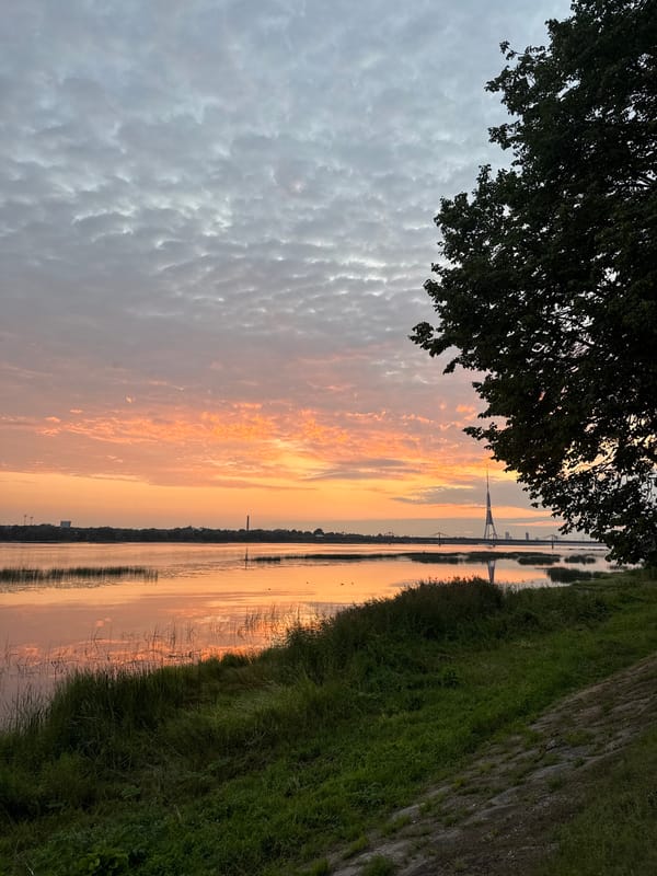 Sunset over the Daugava River, Riga