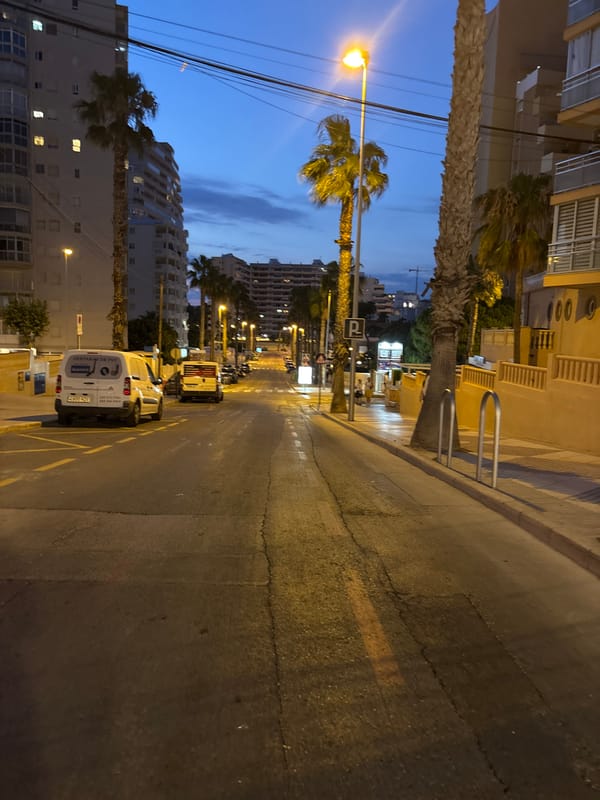 Dusk stroll around Calp with Peñón de Ifach in the backdrop