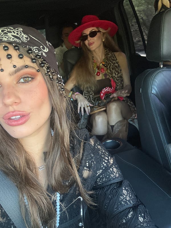 Two women photographed in vehicle in Rancho Mirage