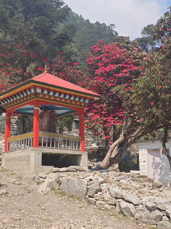 Prayer wheel pavilion documented in Khumjung, Nepal