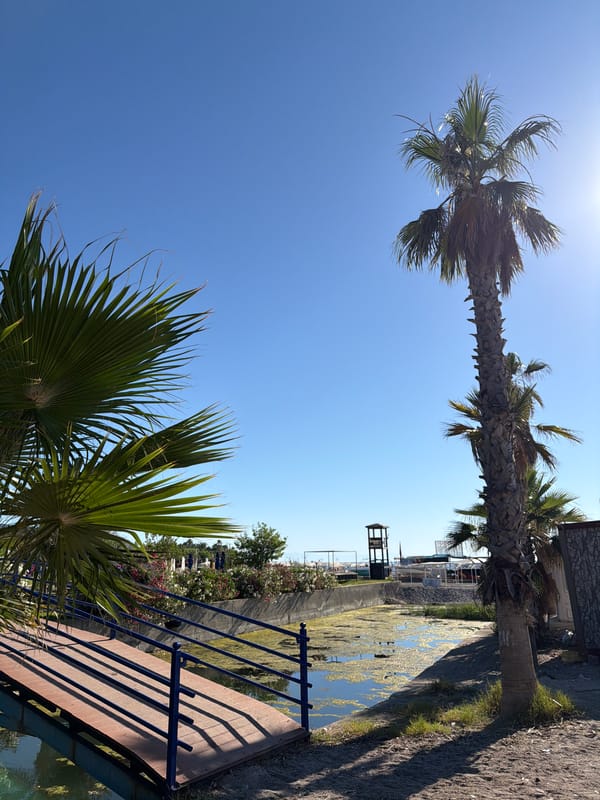 Kemer canal and surroundings on a sunny summer morning