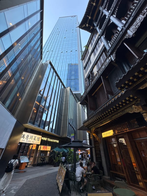 Morning in Yuzhong District: street scenes, markets, and skyline views
