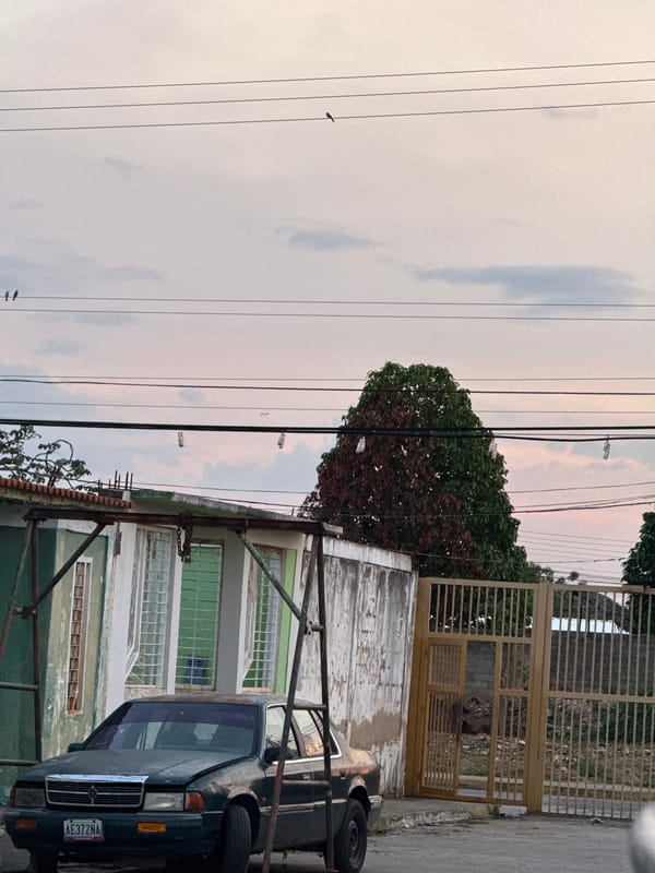 Car parked near construction site in Tinaquillo, Venezuela