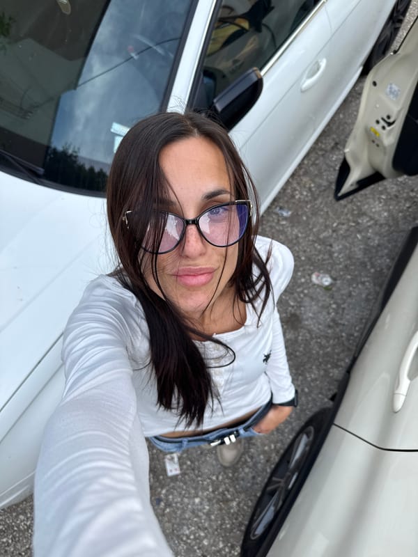Woman photographed in two locations across Pleven, Bulgaria