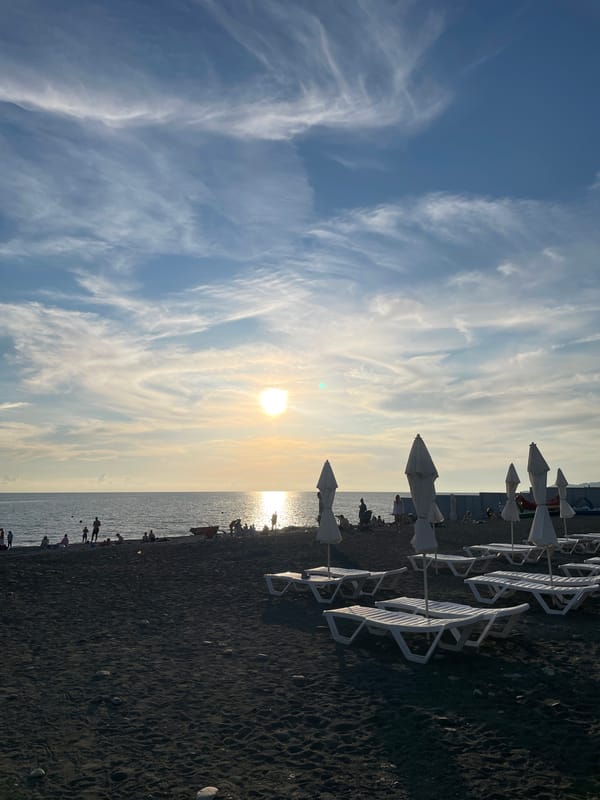Golden hour scenes along Sochi's Black Sea waterfront