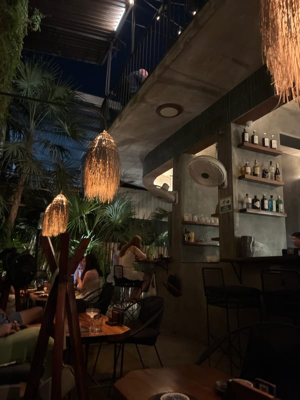 Late night dining and drinks at Brisas de Zicatela bar