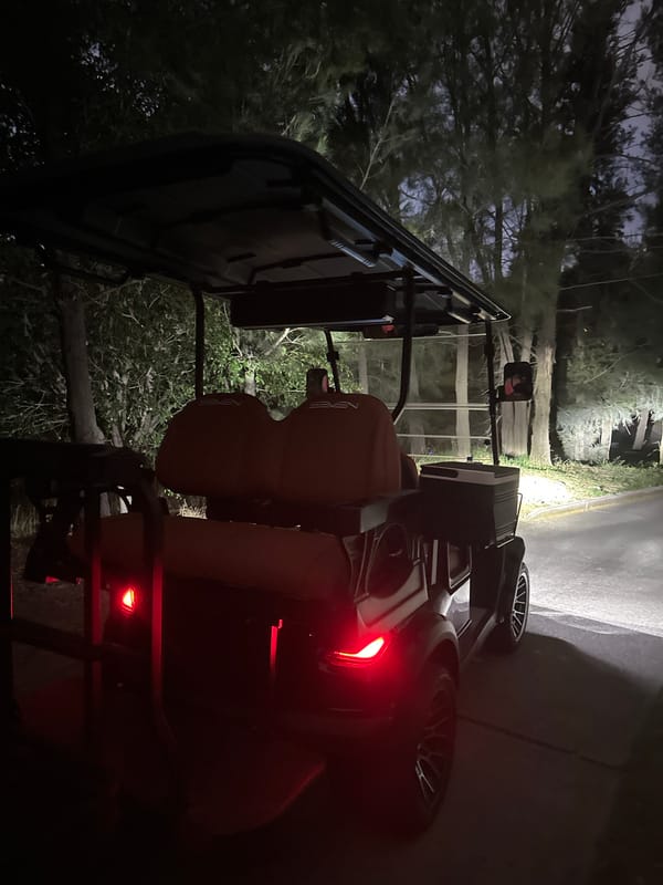 Golf cart spotted parked on road in Mexico