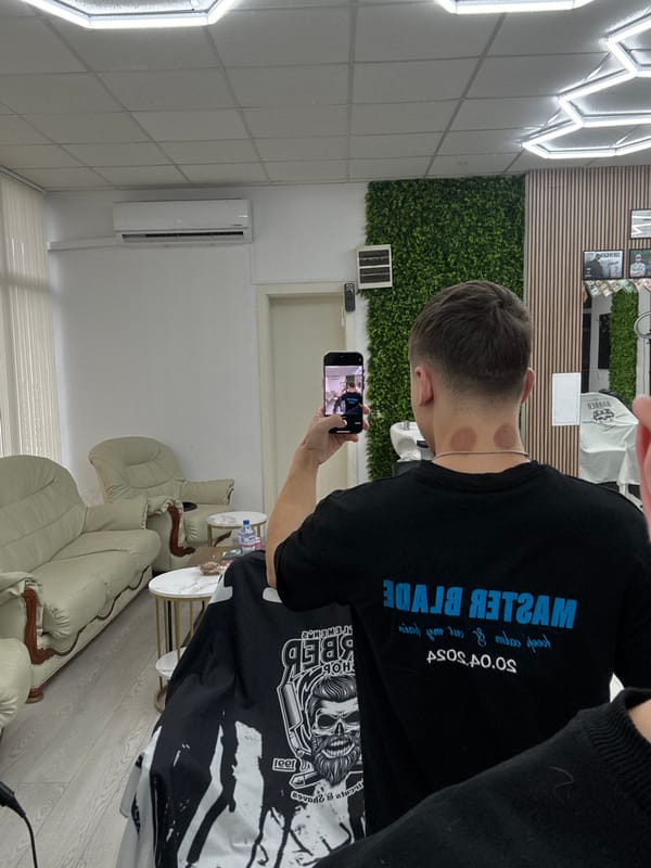 Morning haircut session documented at Sofia barbershop