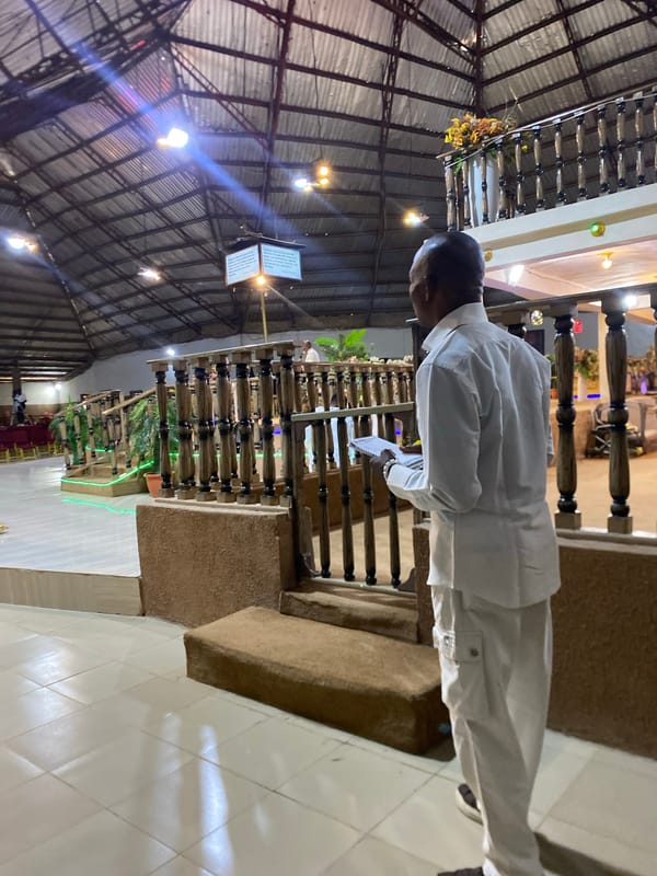 Early morning religious service documented at Jos, Nigeria church