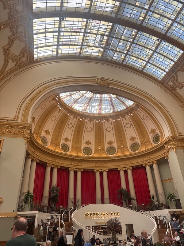 Visitor documents ornate interiors of Antwerp Central Station complex