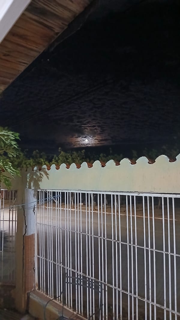 Nighttime scene observed from elevated position in Juan Griego