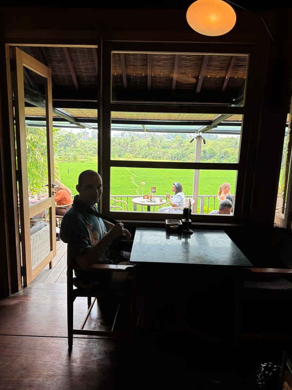 Laid-back cafe stop in Sukawati, Bali, dog included
