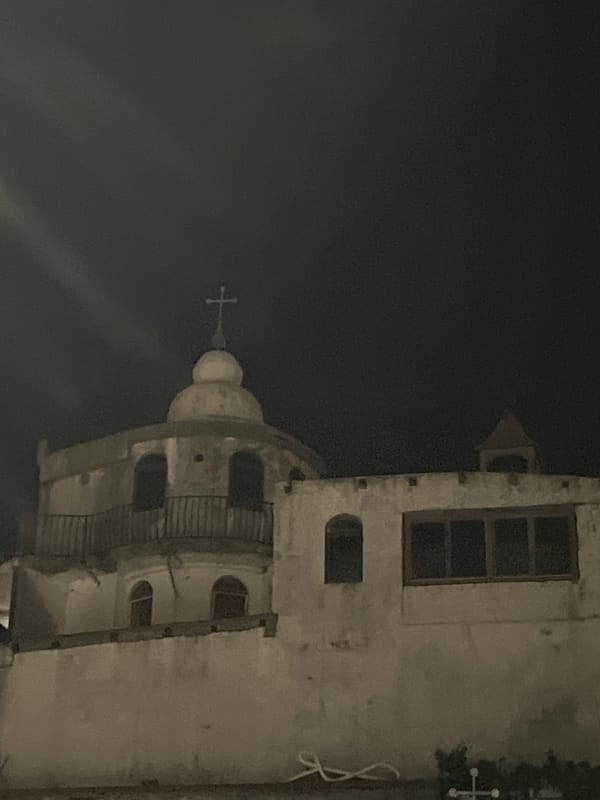 Church observed at night in Sutomore, Montenegro