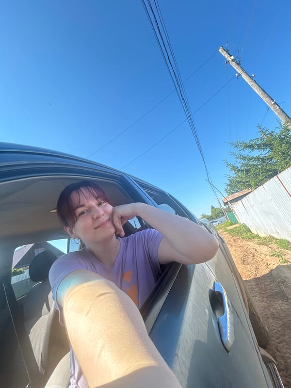 Quick stops and selfies from a pickup truck in rural Russia