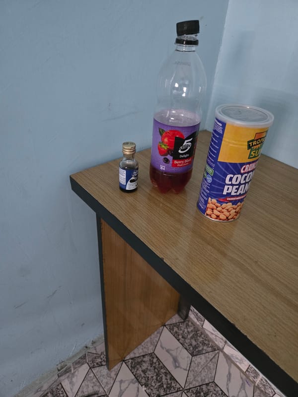 Domestic shelf scene with snack products photographed April 15