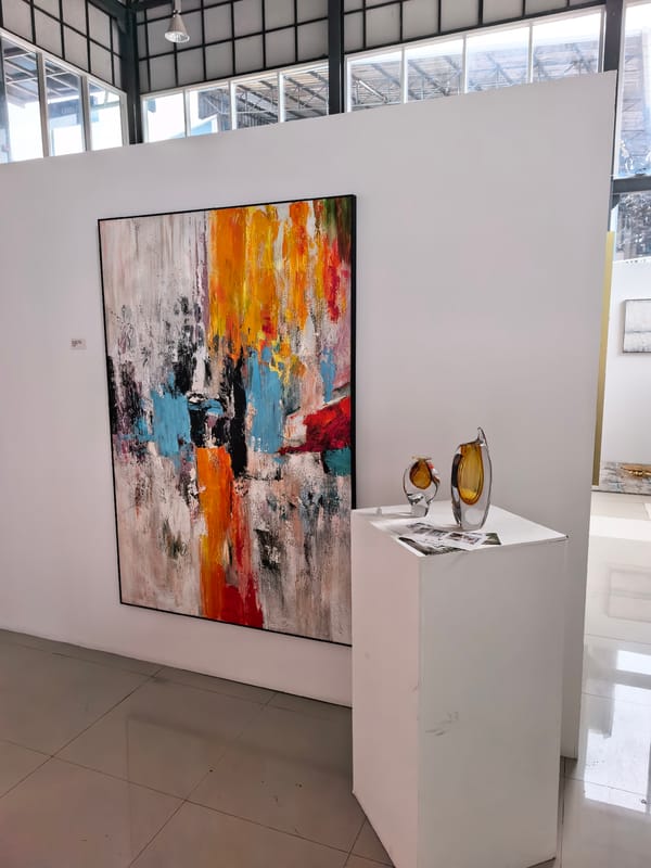 Contemporary art gallery in Ko Samui showcases abstracts and graffiti sculptures