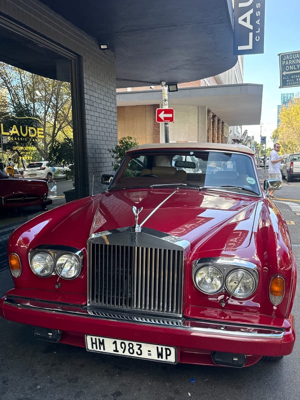 Classic car exhibition documented in Cape Town showrooms