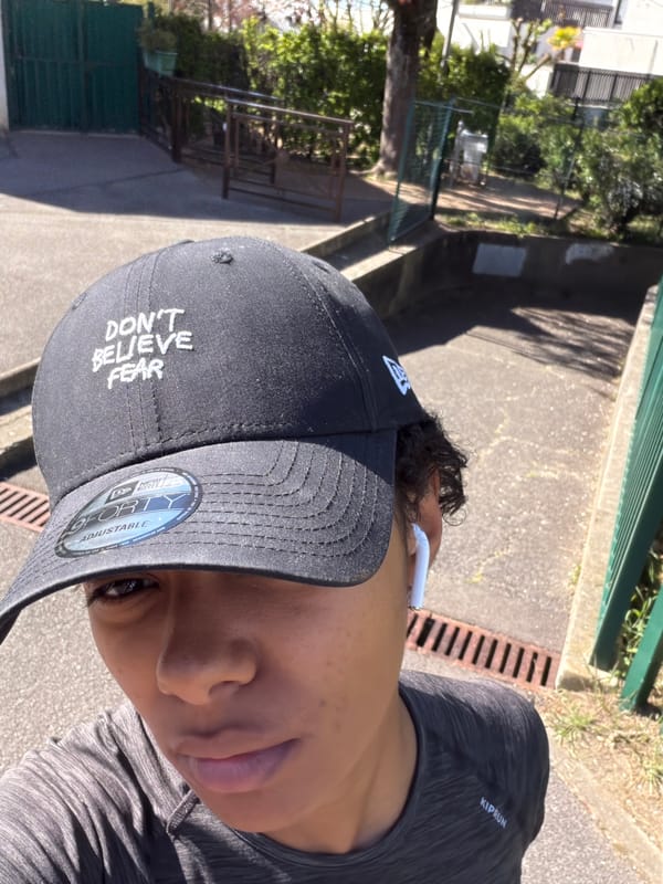 Person photographed under clear skies in Champs-sur-Marne, France