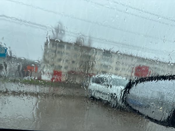 Morning domestic life captured in Chaikovsky during overcast weather