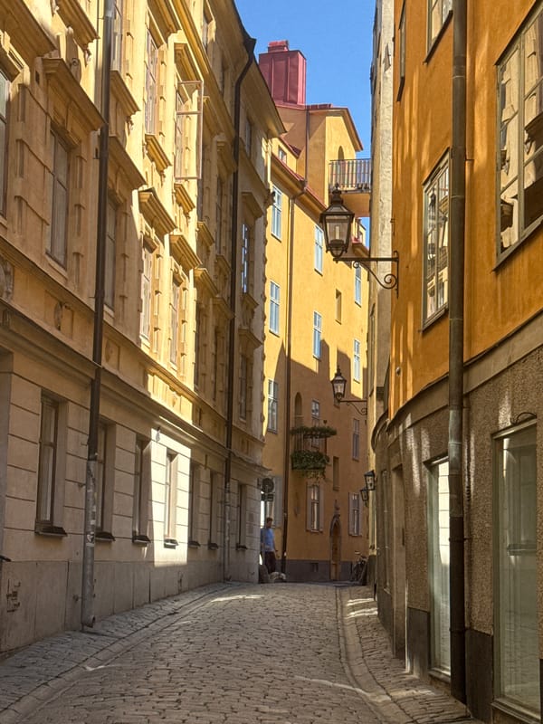 Wandering the cobblestone streets of Gamla Stan, Stockholm