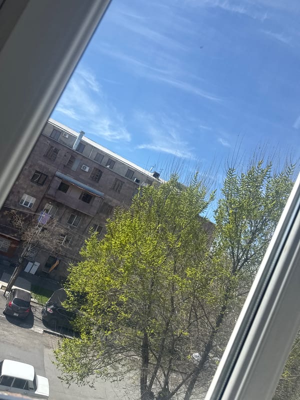 Morning scenes from residential Yerevan neighborhood and classroom