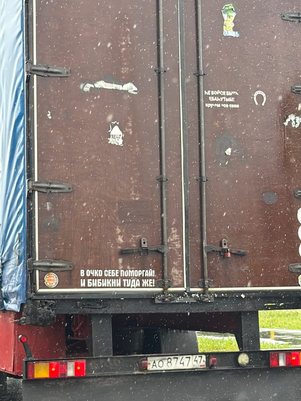 Truck spotted in unexpected May snowfall in Izhevsk