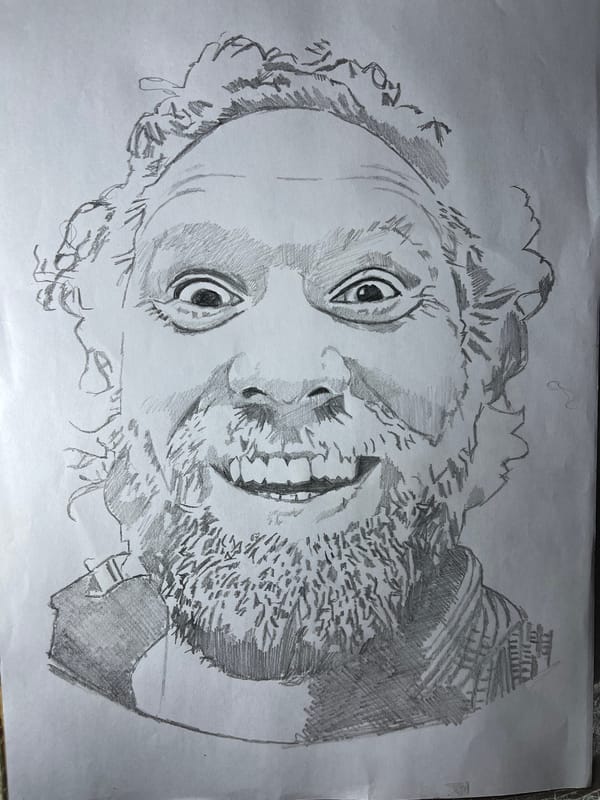 Artist creates pencil portrait from laptop photo in Jos